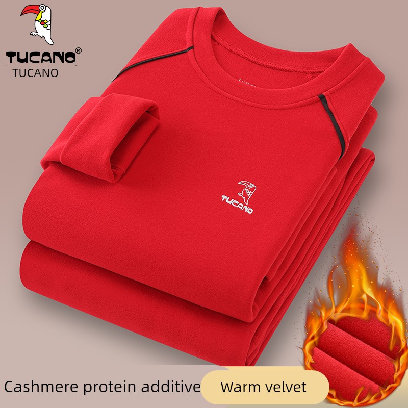 啄木鸟保暖内衣男套装冬季德绒加绒加厚防寒中青少年薄款秋衣秋秋高清大图