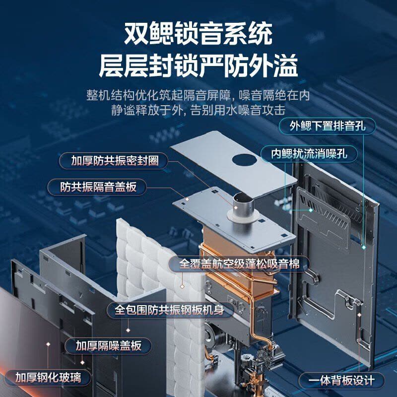 美的燃气热水器 一级降噪16升热水器家用天然气双核无极水伺服恒温下置风机 安睡 官方直营JSQ30-M9 Max图片