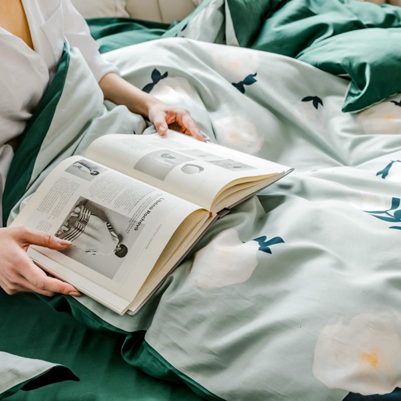 60支长绒棉印花四件套全棉小清新春季床上用品床单被套田园风纯棉_857高清大图