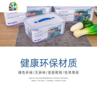 密封盒手提式保鲜盒长方形塑料食品盒大容量收纳盒冰箱冷柜收 FENGHOU