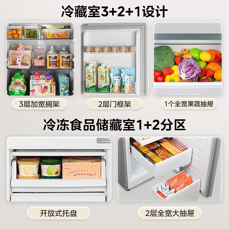 美的(Midea)182升两门冰箱一级能效家用小户型真省电 可冷藏冷冻双温不占地 MR-191A钛钢灰-星烁高清大图