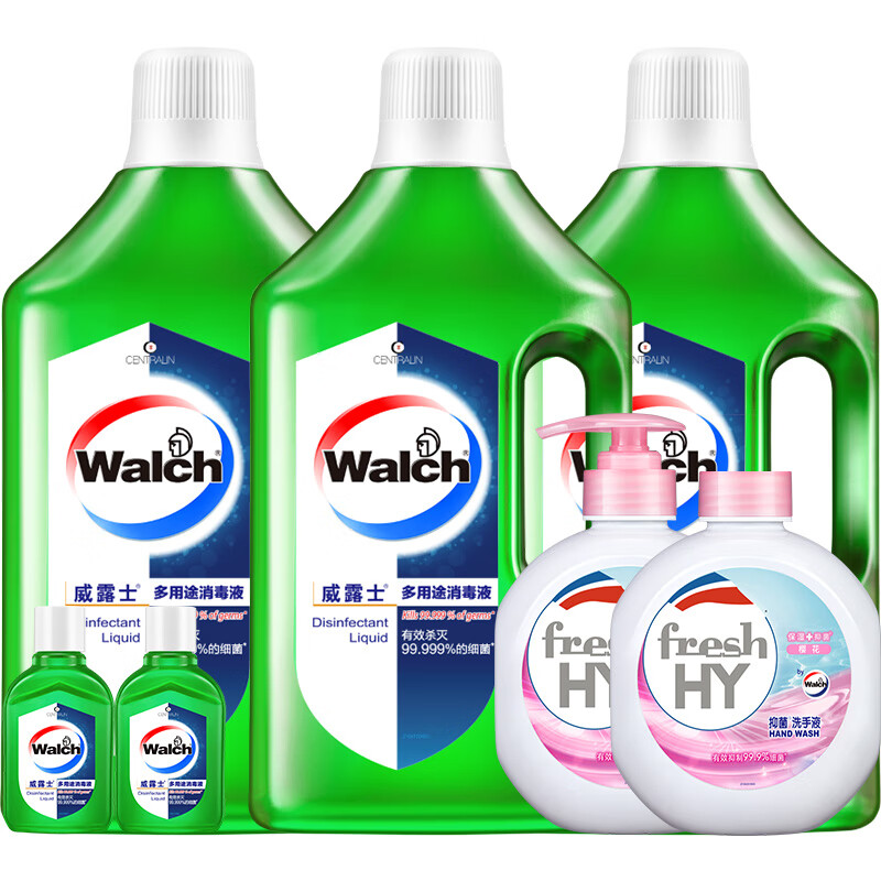 威露士 多用途消毒液(1L*3+60ml*2)+清可新威露士洗手液525ml*2