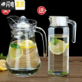 三维工匠耐热玻璃冷水壶家用耐高温凉水壶果汁扎壶防爆大容量凉水杯 鸭嘴1.3L送八角1.1L