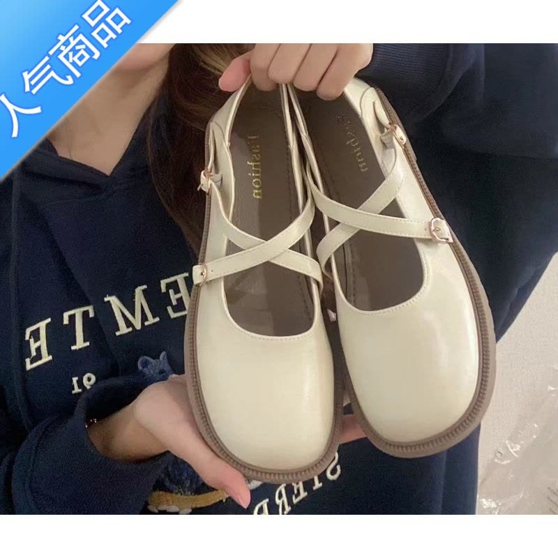 SUNTEK黑色小皮鞋女英伦风厚底2023年新款春季鞋乐福鞋玛丽珍气质单鞋图片