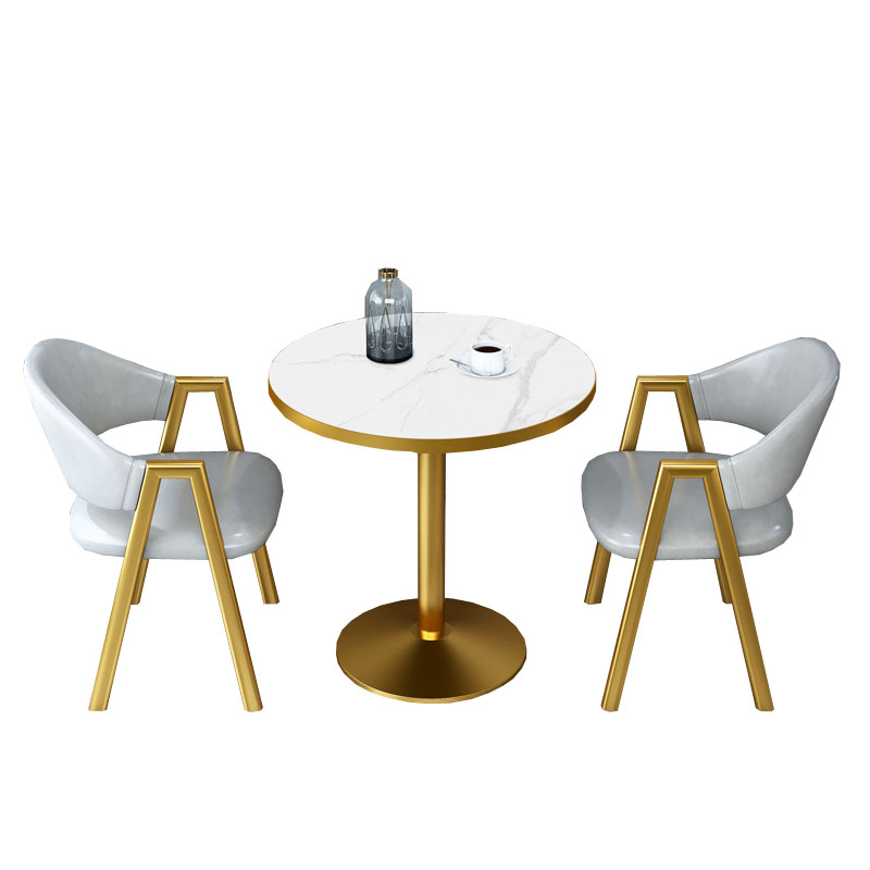 锦北 洽谈桌北欧风会客接待桌简约奶茶店桌椅组合休息区谈判桌 组合三