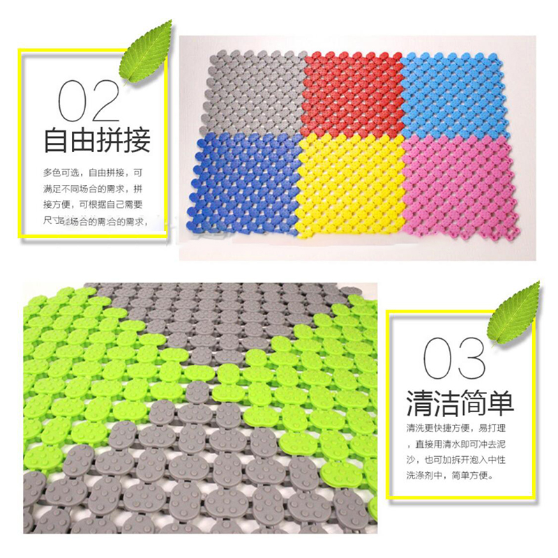 群泰 防滑地垫 游泳池浴室洗澡间全铺拼接防滑地垫20cmx20cmx25块/平方高清大图