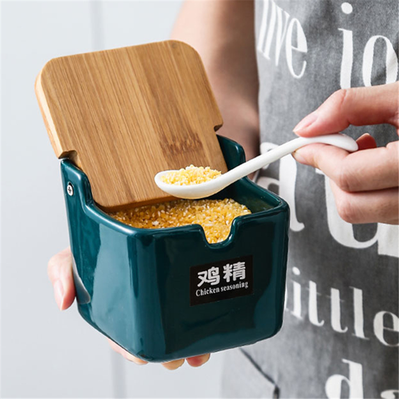 厨房用品陶瓷盐糖味精调料盒组合套装玻璃酱油瓶壶调味罐子收纳盒 玻璃(小)十件套DIY