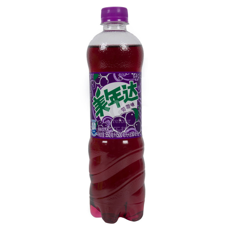 美年达葡萄味汽水550ml