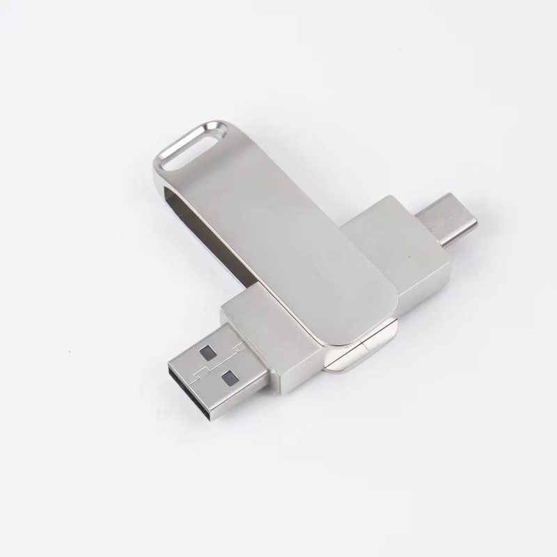 迅乘 UK128 双接口旋转优盘 USB3.2 U盘 128GB 1个 银色高清大图