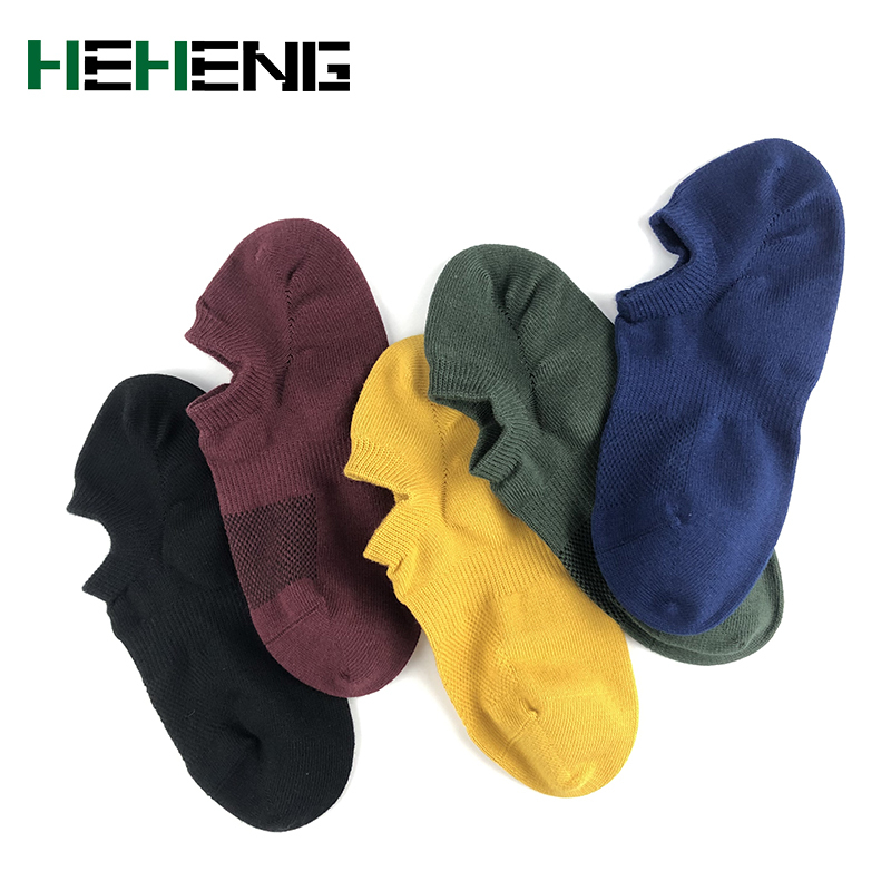 Heheng·和亨 2019年秋季新款纯手工缝头无胶防滑网眼透气船袜运动袜四季袜低帮短袜棉袜男