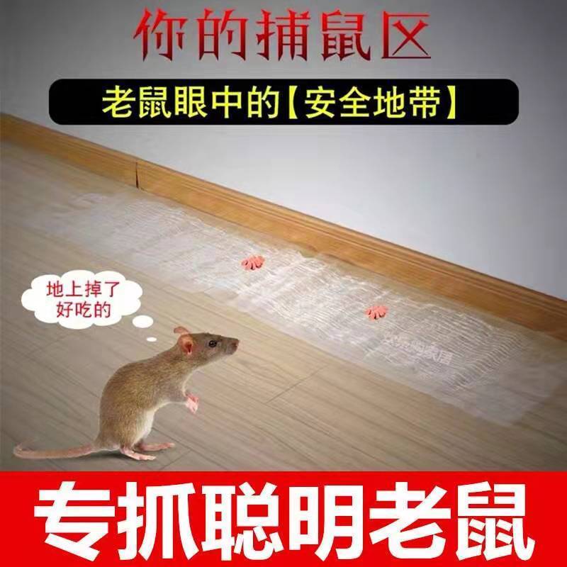 老鼠贴粘鼠板强力捕鼠器神器粘鼠魔毯粘老鼠板驱鼠灭鼠老鼠夹家用 [推荐]黑色魔毯4张(送诱鼠肠)