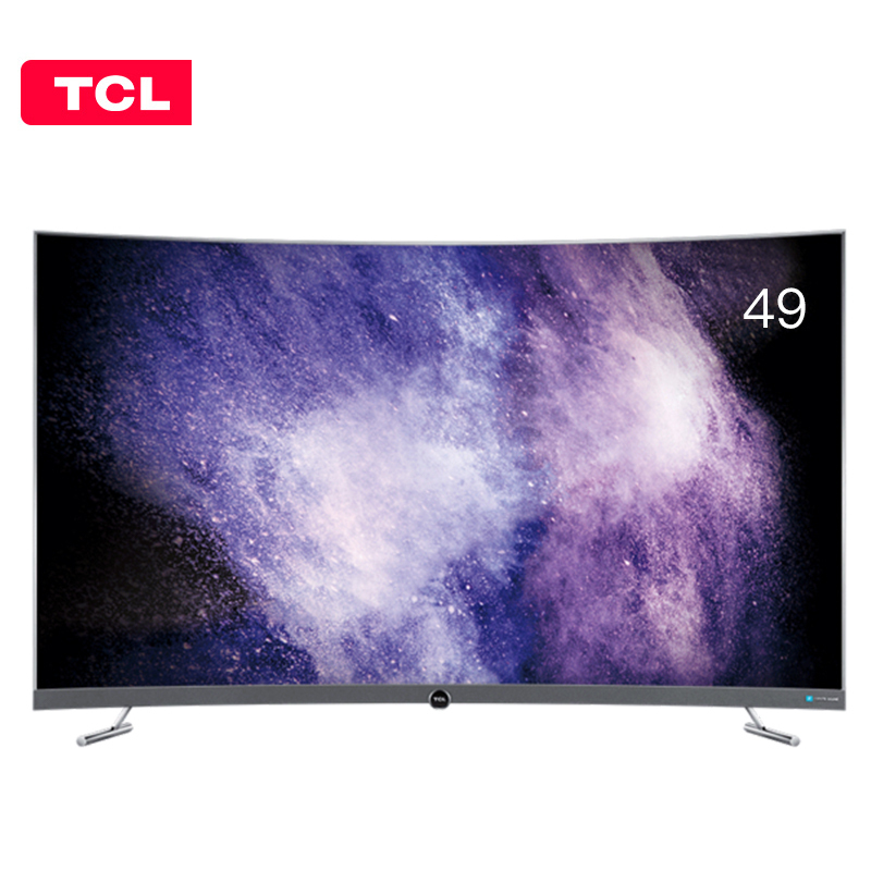 TCL 49P5 49英寸 4K超窄纤薄金属边框 64位32核人工智能曲面电视