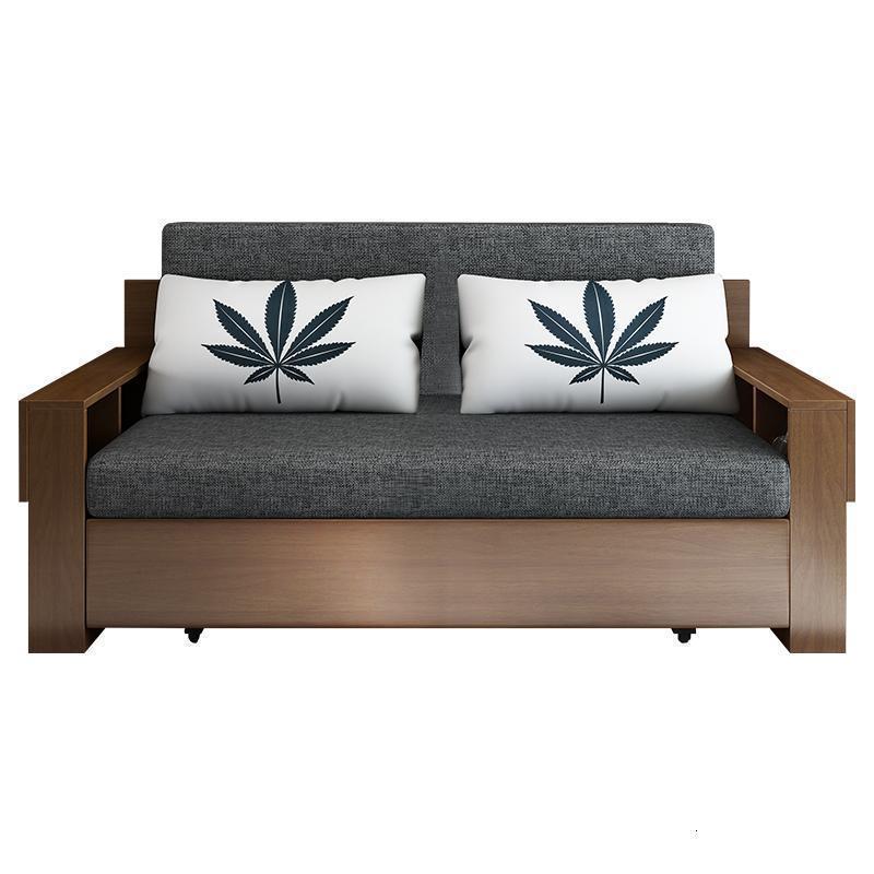 森美人可折叠小户型多功能两用沙发床简约现代储物坐卧两用实木沙发床 1.25米海绵款带一个储物箱颜色联系客服备注 1.5米-1.8米