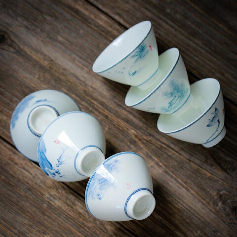 苏氏陶瓷(SUSHI CERAMICS) J01 手绘品茗杯 65ml*6个 (单位:盒)高清大图