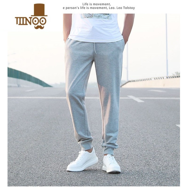 YANXU男士运动裤休闲裤直筒夏季薄款卫裤宽松男式棉质裤子夏天男生长裤高清大图