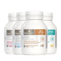 BIO ISLAND 佰澳朗德 液体乳钙+鱼油+锌+DHA 4件装