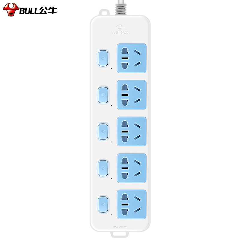 公牛（BULL）GN-316 插座/插线板/插排/排插/接线板/拖线板 5位分控全长5米（单位：个）