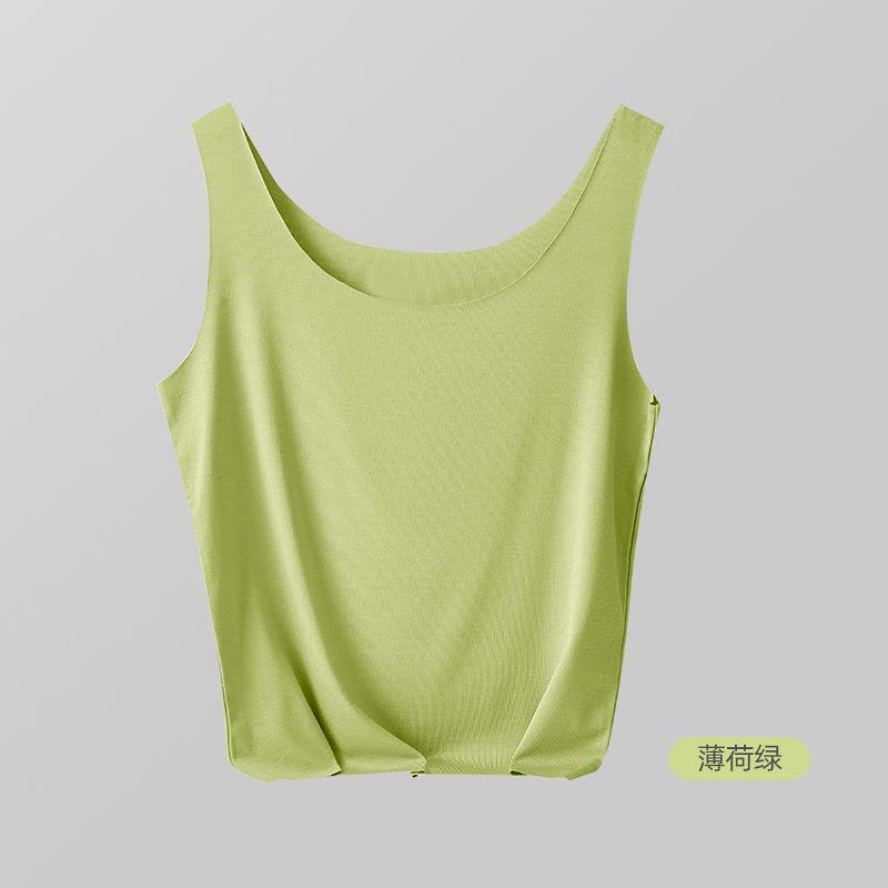 猫人无痕女士背心女莫代尔夏季冰丝吊带可调节肩带内搭打底上衣女图片