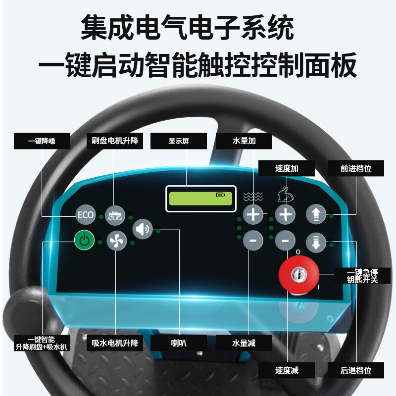 亚伯兰(abram)A860B-2锂电款驾驶式双刷盘洗地机 工厂商用拖地机洗地机物业工业吸拖高清大图
