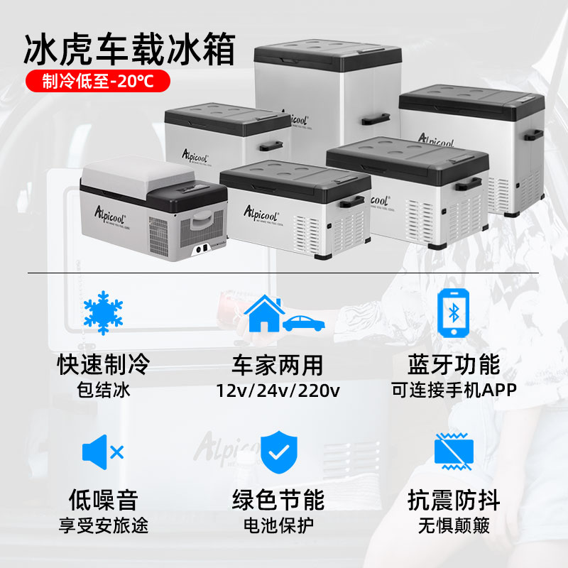 [补贴10%]车载冰箱12v24V车家两用压缩机制冷冷冻冷藏汽车货车小型冰箱高清大图