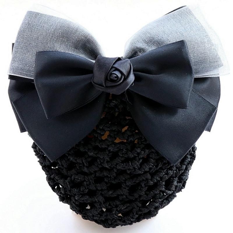 职业头花网兜日韩发夹空姐发卡工作头饰发套饰品护士发网网兜成人黑色