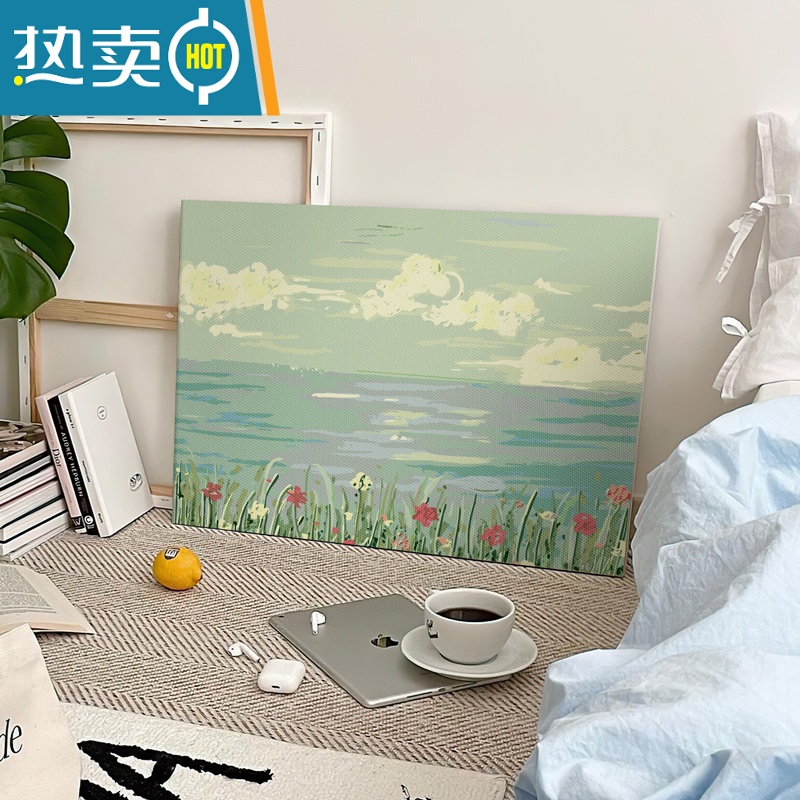 敬平日出diy数字油画手工填充绘画风景ins花卉房间装饰油彩画填色装饰画高清大图