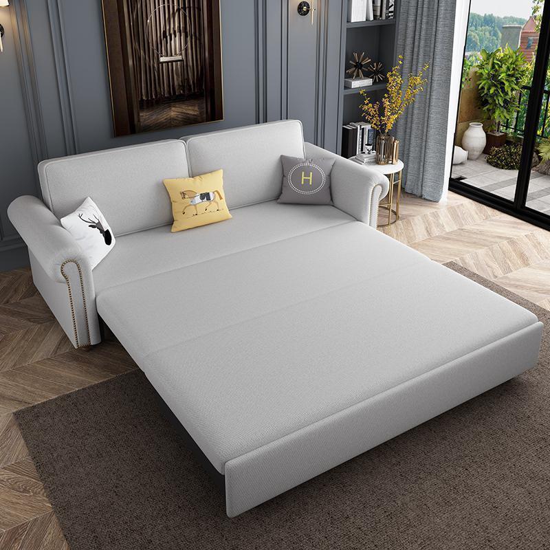 森美人沙发床两用可折叠多功能小户型客厅美式轻奢坐卧布艺沙发单人双人 含扶手140*190cm高弹海绵+3E环保椰棕【储物护脊版】 1.5米以下