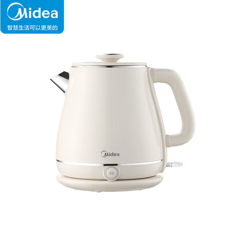 美的316L母婴级不锈钢电水壶 1.8L家用大容量烧水壶一键恒温55℃ 双层防烫开水壶 1.8L MK-SH60-Q