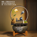 流水摆件循环水办公室客厅桌面景观鱼缸招财生财创意家居装饰礼室 均码 中号李白流水摆件新+赠送雾化器