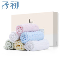 子初婴儿泡泡棉纱方巾6条装 宝宝纯棉小方巾新生儿洗脸巾组合装 30*30cm