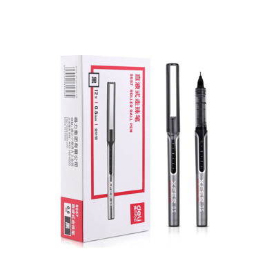 得力S657 直液式走珠笔宝珠笔中性笔签字笔水笔0.5mm 12支盒 两盒装