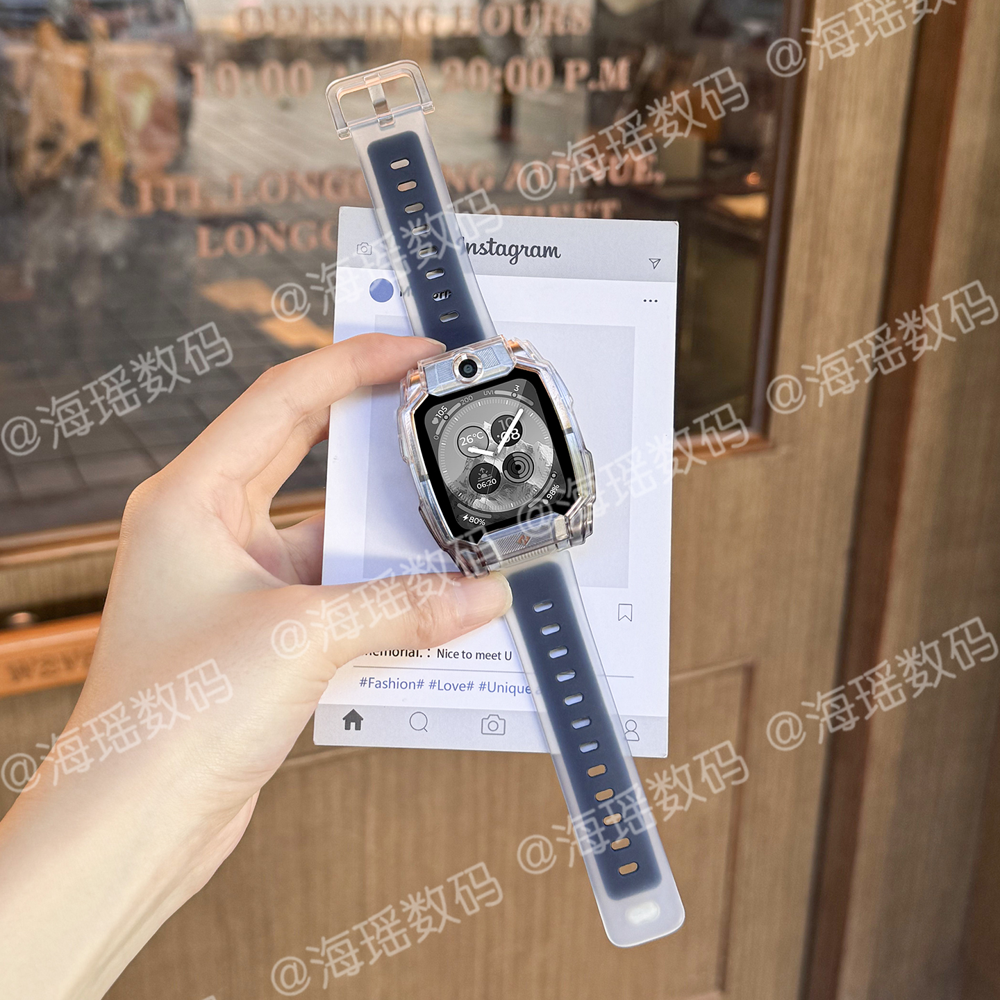 双层适用于小天才电话手表表带Z11/Z1/Z9液态硅胶z8a/z7s/z6pro/d3儿童保护套腕带配件秋冬款3139a 黑渐黑套 无