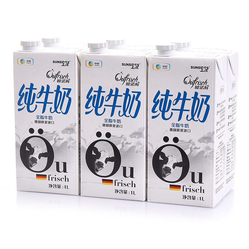 [中粮我买网]上质 Öufrisch欧诺鲜全脂牛奶1L*6(德国原装进口)