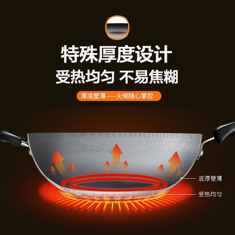 苏泊尔(SUPOR)炒锅精铸铁锅玻璃盖明火专用铸铁炒锅大视窗炒菜锅炒锅32cm炒菜锅 FC32Q1