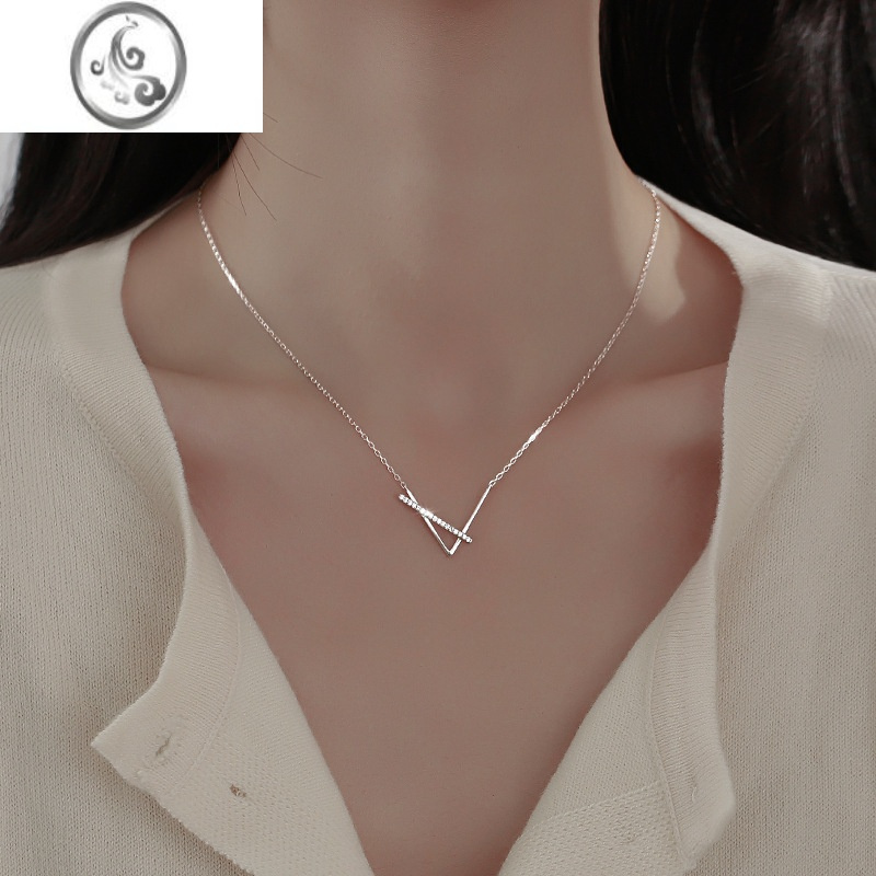 jimi925银银项链女2023年新款ins冷淡风简约气质轻奢小众设计感锁骨链