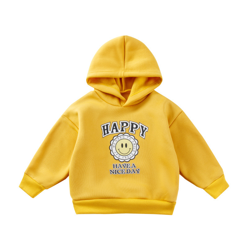 儿童卫衣连帽女童男童秋冬加绒上衣保暖连帽卫衣童装