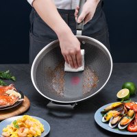 苏泊尔(SUPOR)火红点抗菌不锈钢炒锅不易粘锅少油烟家用 可立盖 磁炉通用 升级款全屏蜂窝晶纹 EC32JEC01