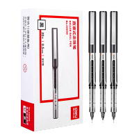 得力(deli)33699直液式走珠笔 黑色20支/盒 0.5mm学生用全针管笔芯考试常用速干笔 商务签字笔黑笔水笔