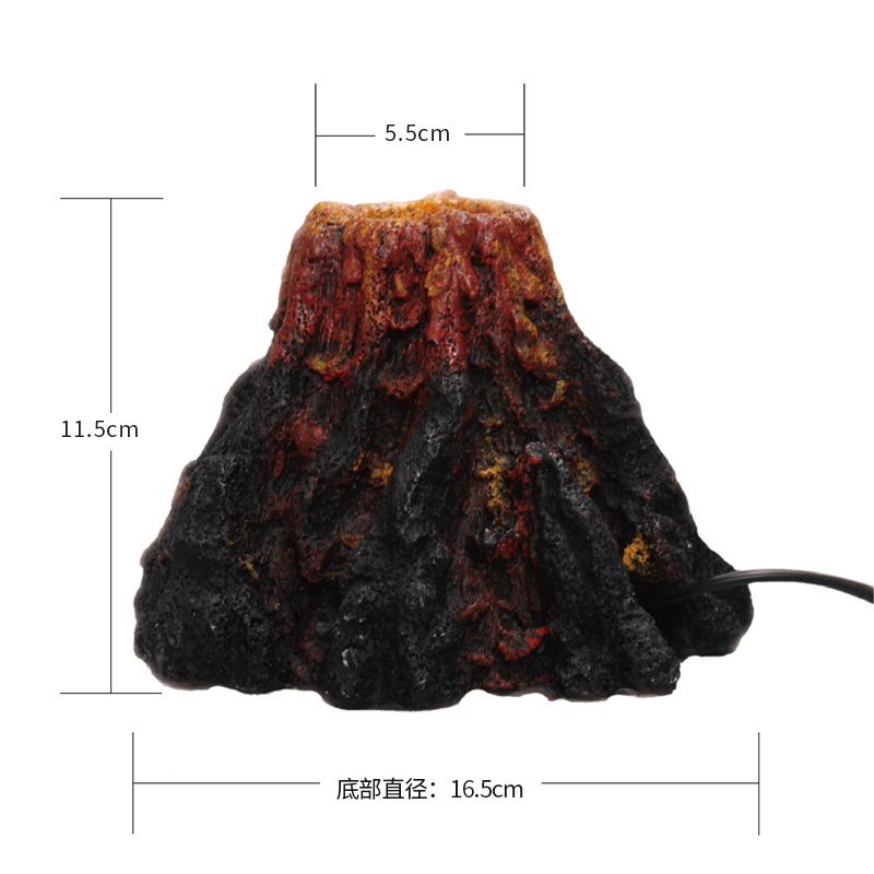 鱼缸水族箱造景鱼缸装饰布景增氧装饰气泡石LED灯大火山爆造景高清大图