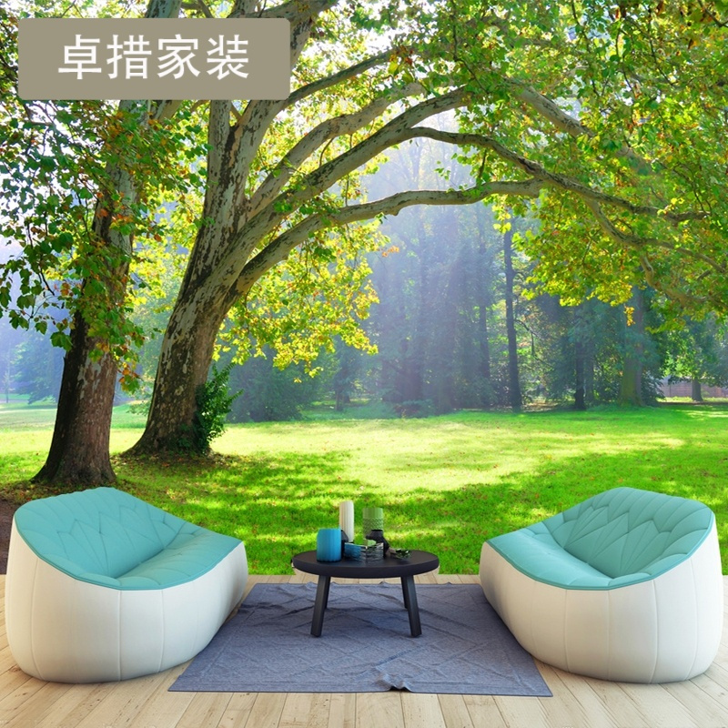 定制 简约田园风景定制壁画大树 3d立体客厅电视沙背景墙纸壁纸壹德壹