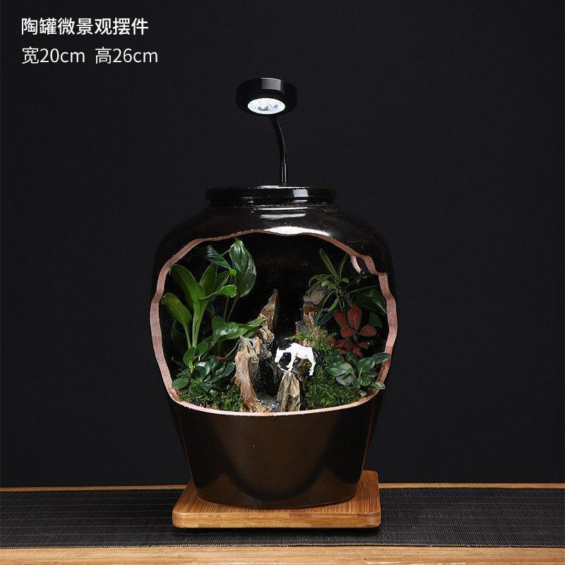 美帮汇微景观绿植陶罐假山植物造景家居客厅办公室装饰开业礼品高清大图