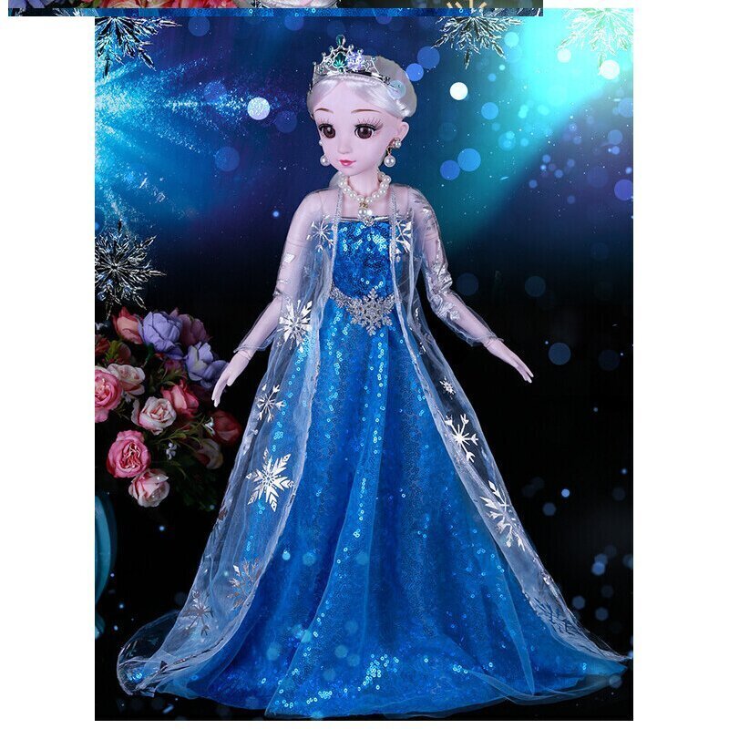 冰雪奇缘爱莎公主玩具60厘米洋娃娃艾莎公主女孩子爱沙公主 30厘米[雪花版]5关节艾莎送16赠品 15厘米-30厘米