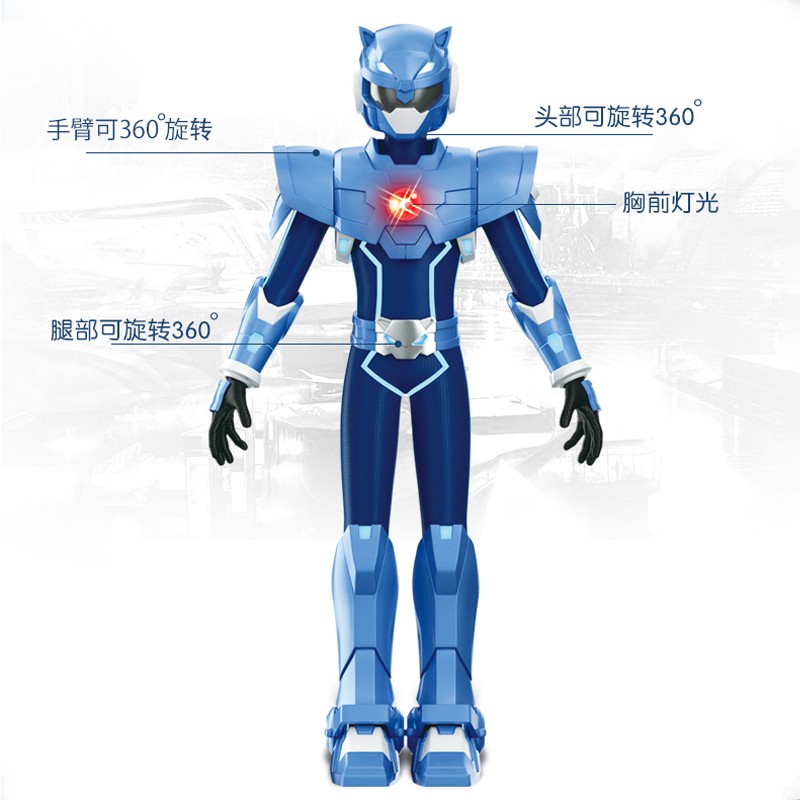 展高(JUMPGO)迷你特工队X玩具变形机器人玩具男孩豪华版声光战士卡通 周边儿童节日礼物弗特福乐8731高清大图