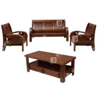 居将 JJ4031106 新中式实木沙发茶几组合 1+1+3+长茶几