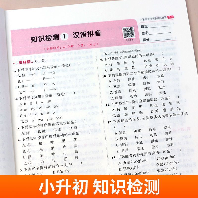 语文(小升初必做16套试卷) 2021阳光同学小学毕业升学系统总复习数语英小升初试卷复习资料