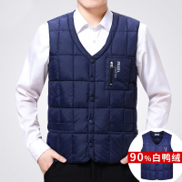 莎丞 羽绒马甲男秋冬大码加厚保暖背心内穿爸爸装中老年羽绒服内胆马夹