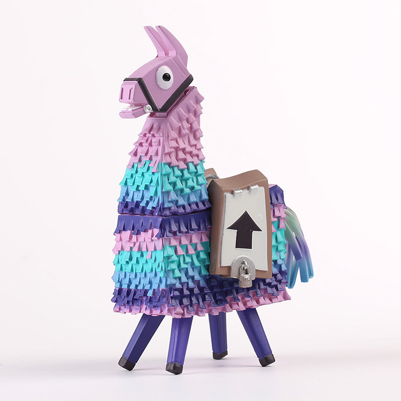 梦幻工场 堡垒之夜手办 彩虹马紫色 羊驼 宝箱 fortnite 麦克法兰 7寸