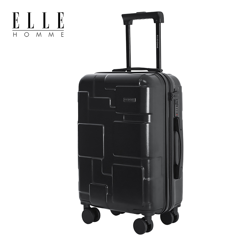 ELLE HOMME EH1910261 防刮耐磨飞机轮迷宫拉杆箱 26寸曜石黑