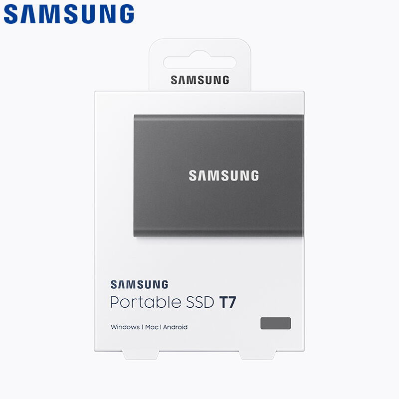 三星(SAMSUNG) 500GB Type-c 移动固态硬盘PSSD T7 太空灰MU-PC500T 1050M/S