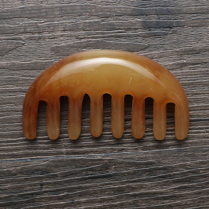 牛角刮痧按摩梳 牛角梳按摩梳经络梳淋巴排毒全身通用经络疏通 合成蜜蜡三角梳